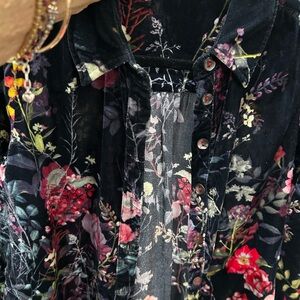 Soft Surroundings Dark Floral Shirt